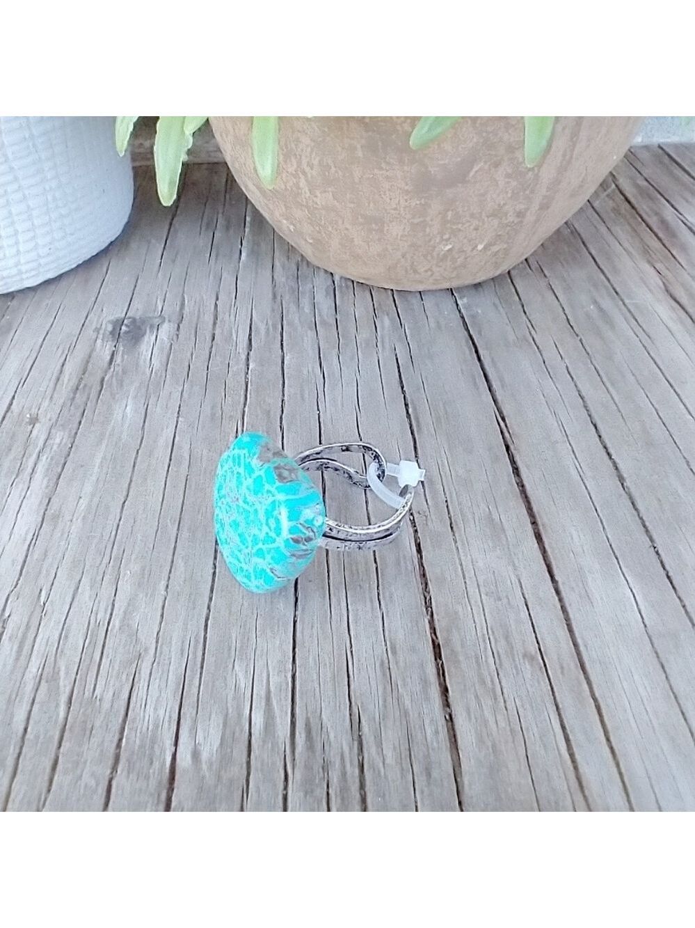 Western Turquoise Stone Cuff Ring